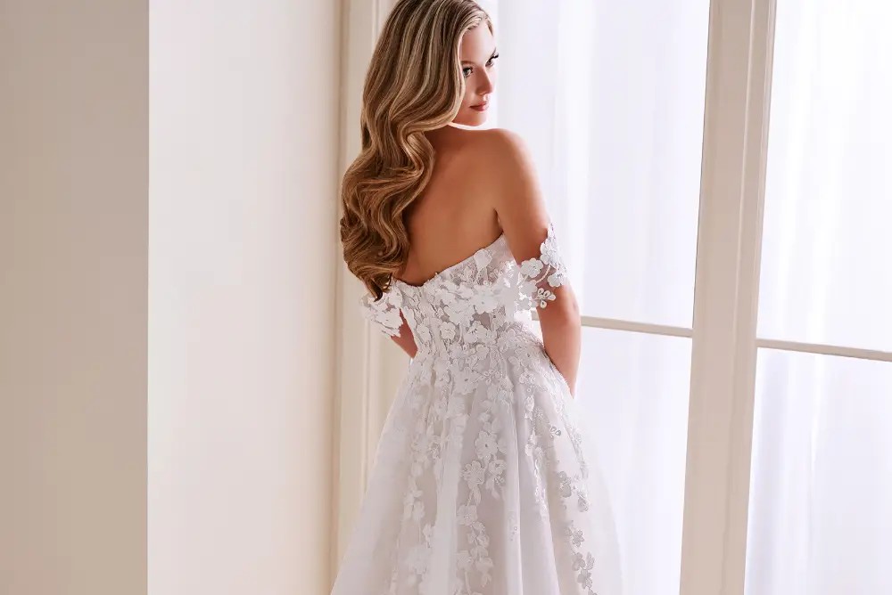 Blonde in Detailed Gown