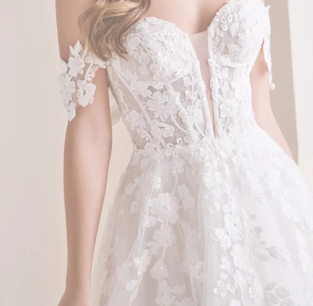 Blonde in Detailed Gown