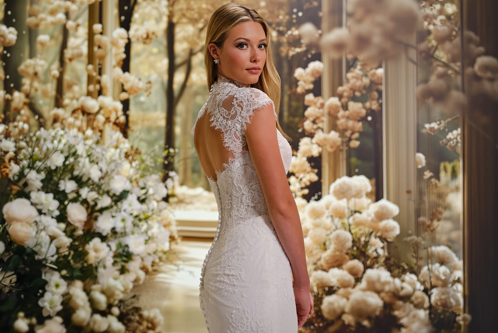 Model in Detailed Gown