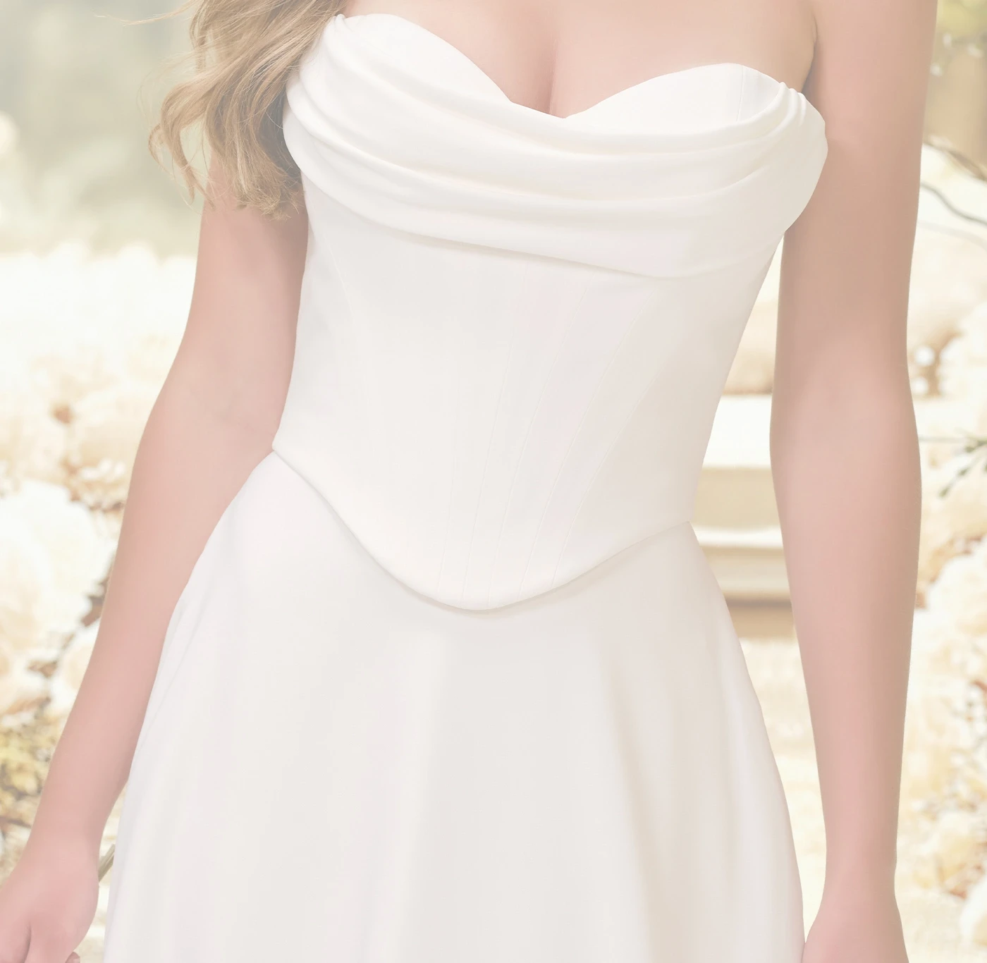 model in simple wedding gown