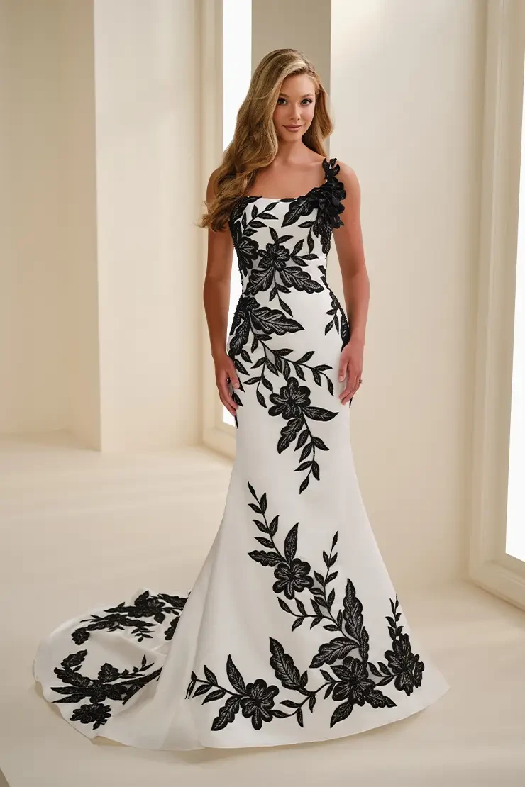 Mermaid Wedding Dress With 3D Lace Flowers Style No. E627 $1 autoplay loop mute thumbnail