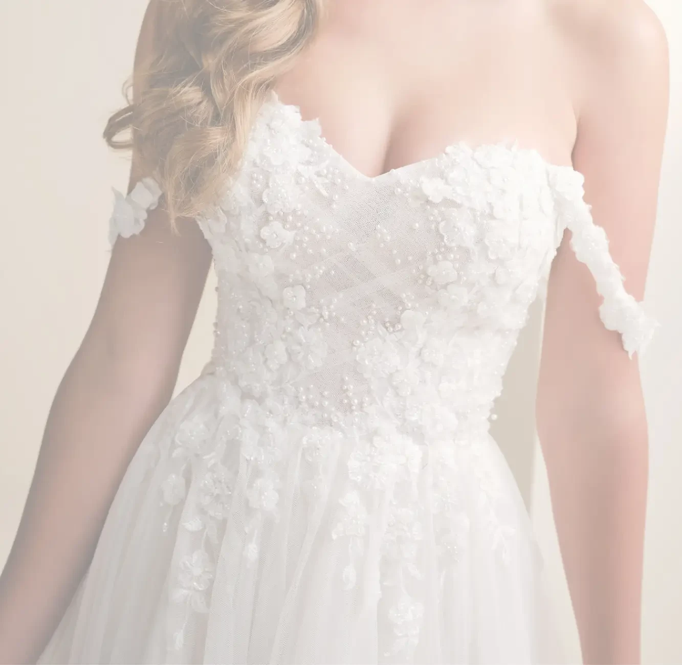 Blonde in Detailed Gown