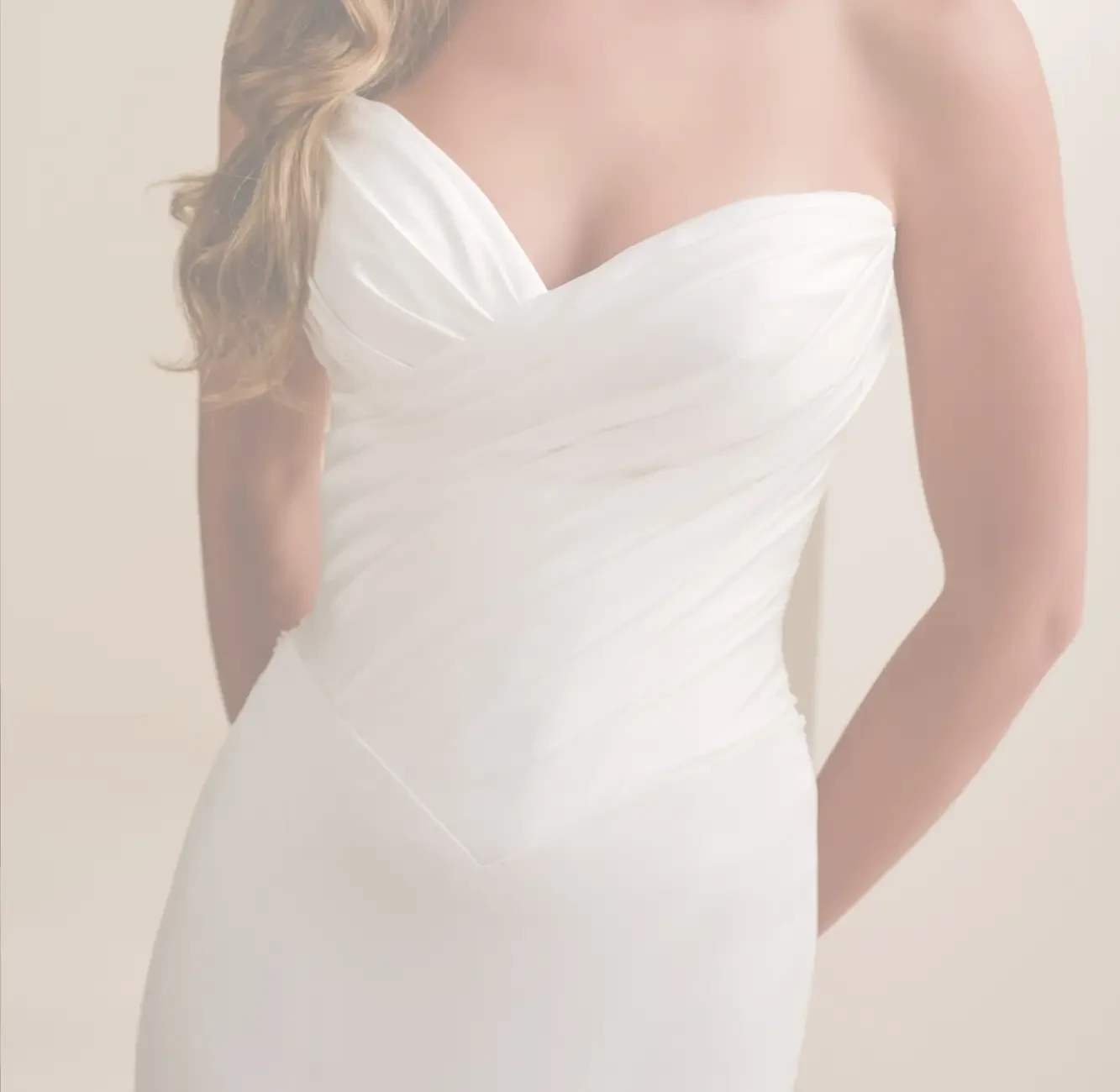 model in simple wedding gown