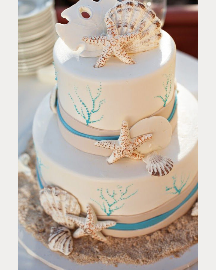 beach wedding cake ~ we ❤ this! moncheribridals.com