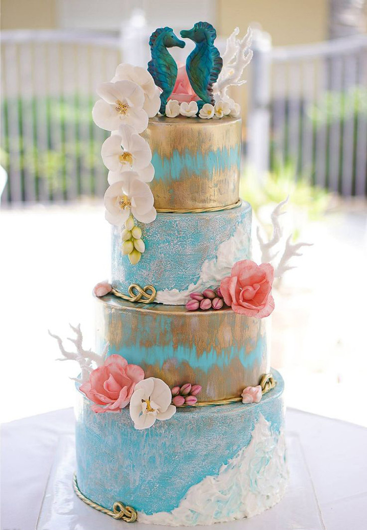 beach wedding cake ~ we ❤ this! moncheribridals.com