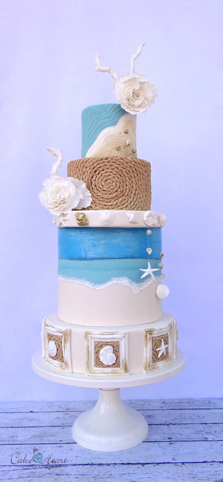 beach wedding cake ~ we ❤ this! moncheribridals.com