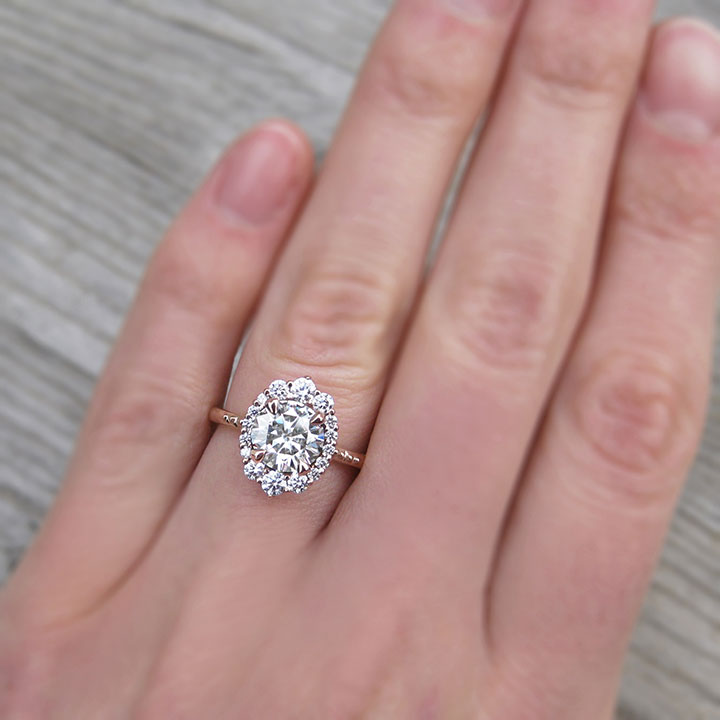 Vintage Inspired Moissanite Engagement Ring