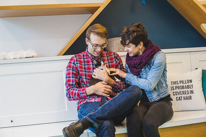Sweet Engagement Session At A Cat Cafe