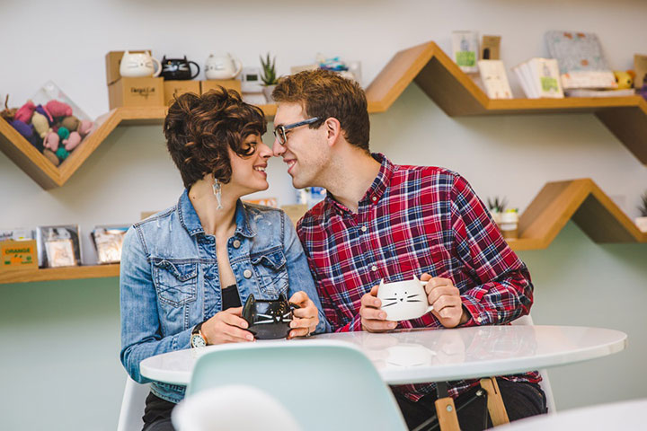 Sweet Engagement Session At A Cat Cafe