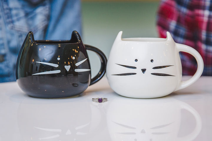 Sweet Engagement Session At A Cat Cafe