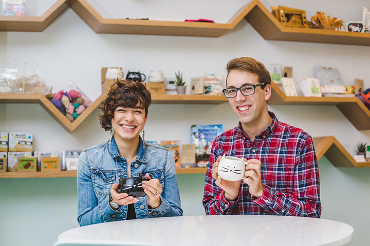 Sweet Engagement Session At A Cat Cafe