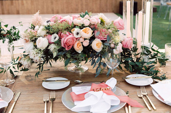 Contemporary Tented Wedding In Blush Palette Accented With Metallics