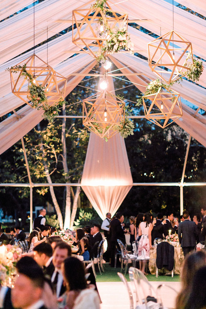 Contemporary Tented Wedding In Blush Palette Accented With Metallics