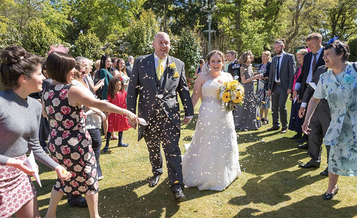 Cheerful Spring Wedding Palette of Yellow & Grey