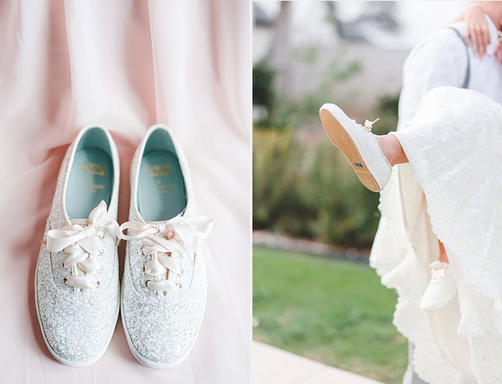 keds with wedding dress