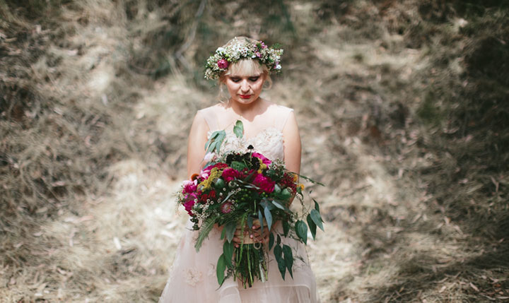 Boho Floral Bridal Crown For The Summer Bride