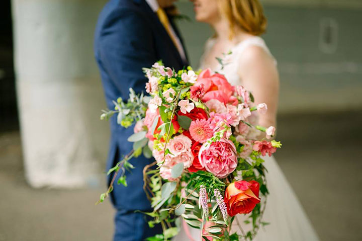 Bright Pink Late Spring Bridal Bouquet