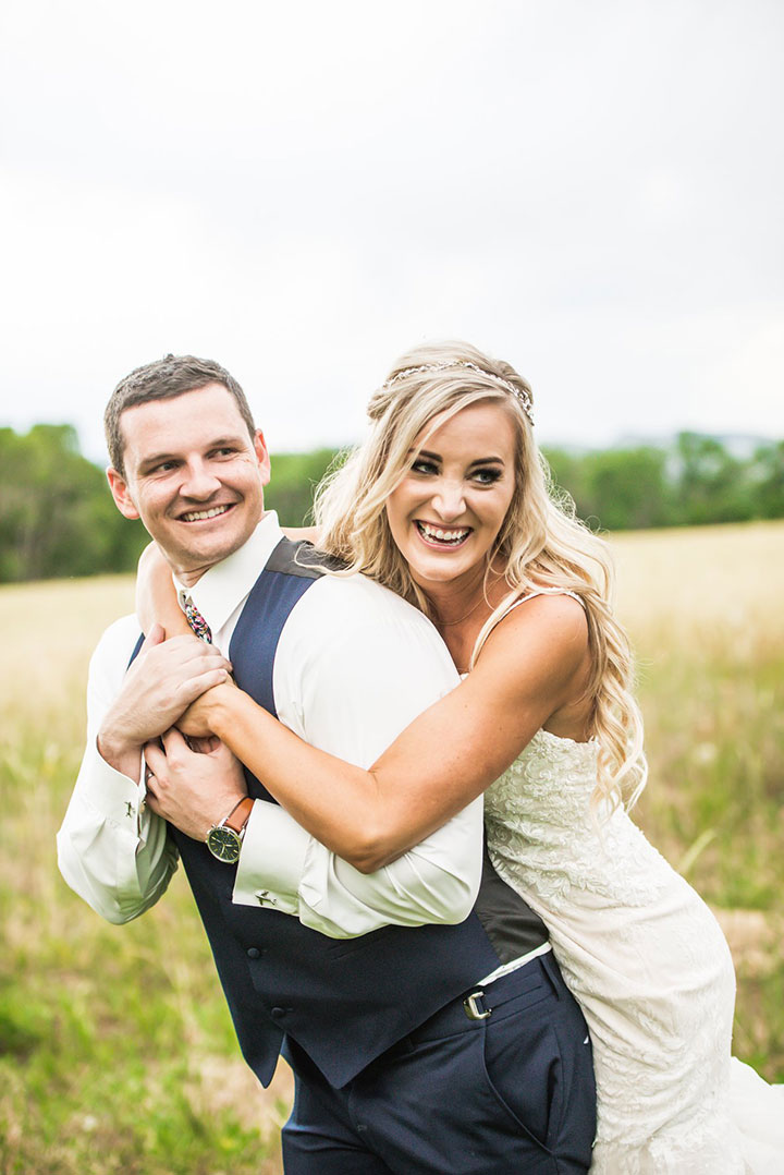 Stunning Summer Bride In Enchanting by Mon Cheri Lace Spaghetti Strap Gown