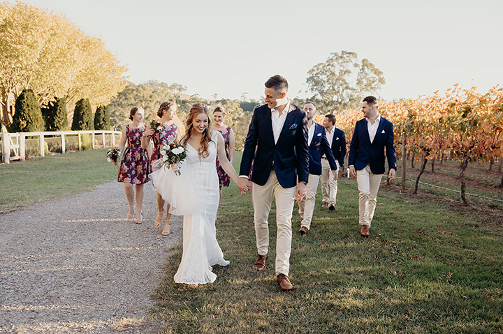 Vineyard Wedding In Autumn Wearing Enchanting by Mon Cheri