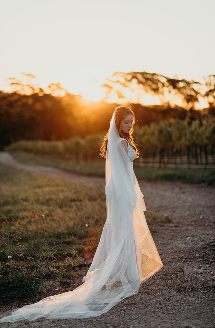 Vineyard Wedding In Autumn Wearing Enchanting by Mon Cheri