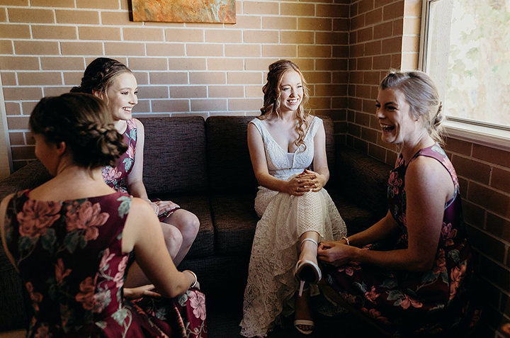 Vineyard Wedding In Autumn Wearing Enchanting by Mon Cheri