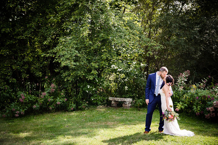 Enchanting by Mon Cheri's Allover Embroidered Lace Gown Is Perfect For This Late Summer Wedding
