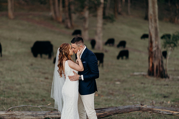Vineyard Wedding In Autumn Wearing Enchanting by Mon Cheri