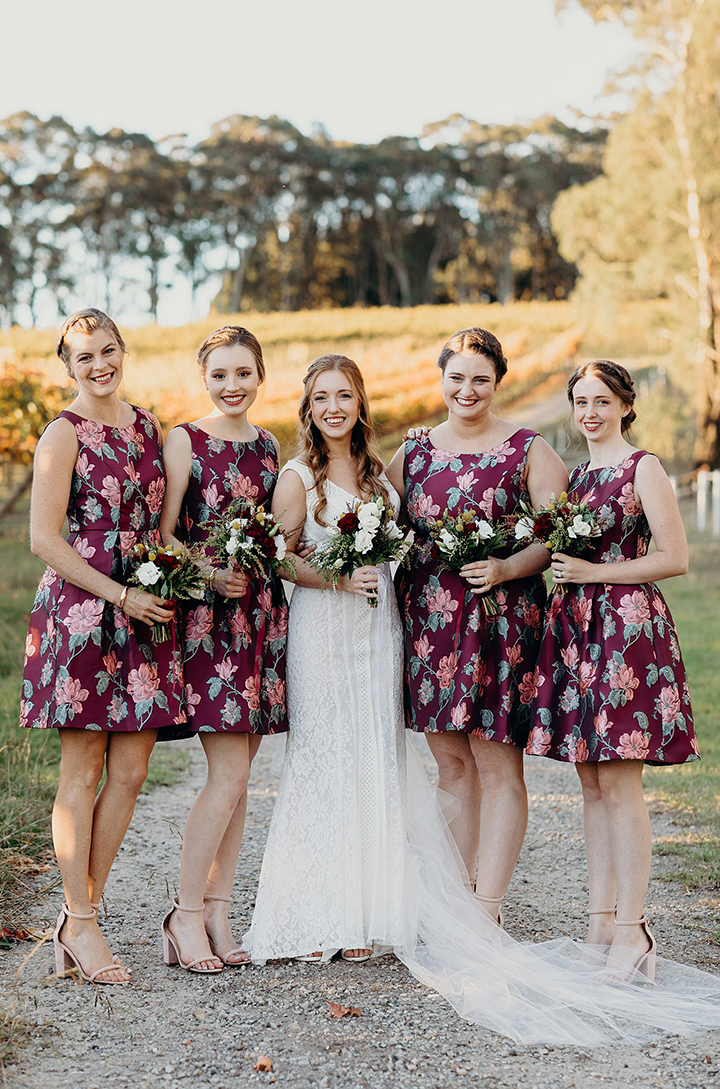 Vineyard Wedding In Autumn Wearing Enchanting by Mon Cheri