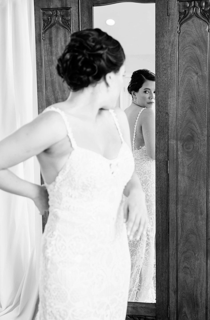 Enchanting by Mon Cheri's Allover Embroidered Lace Gown Is Perfect For This Late Summer Wedding
