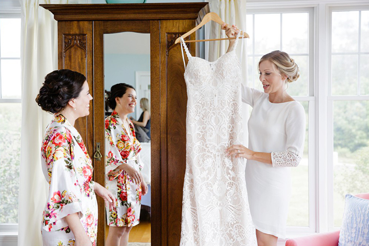 Enchanting by Mon Cheri's Allover Embroidered Lace Gown Is Perfect For This Late Summer Wedding