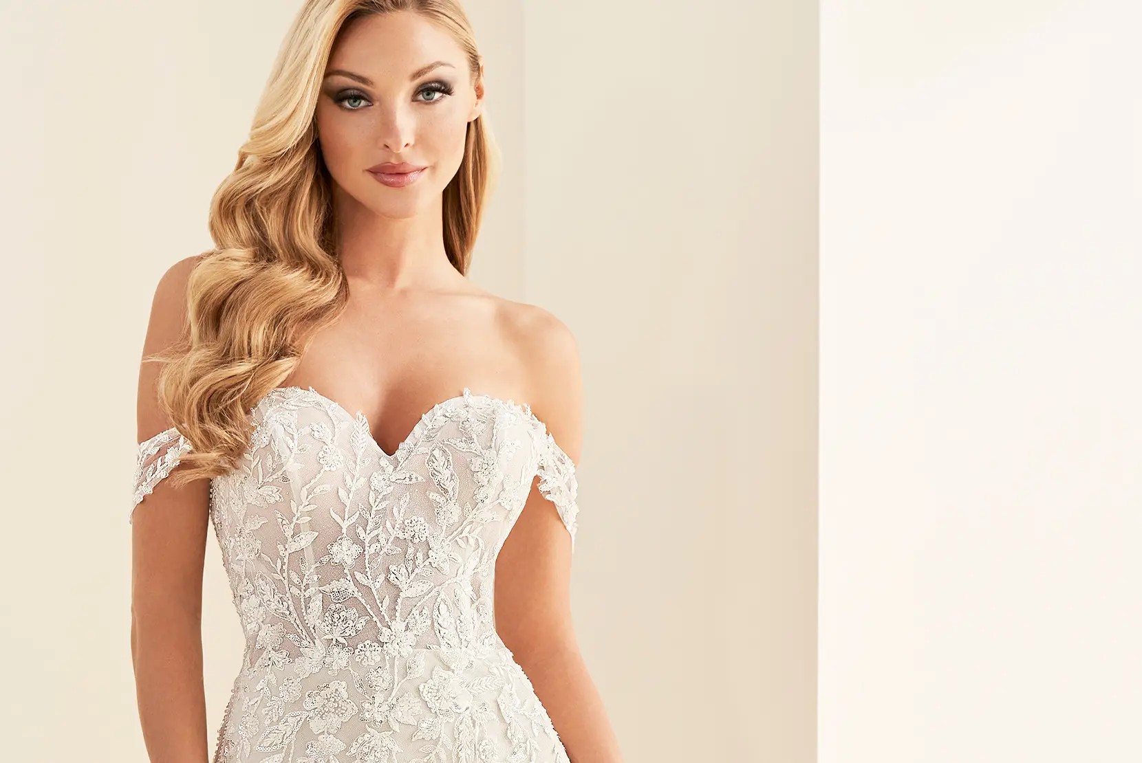 Blonde in Detailed Gown