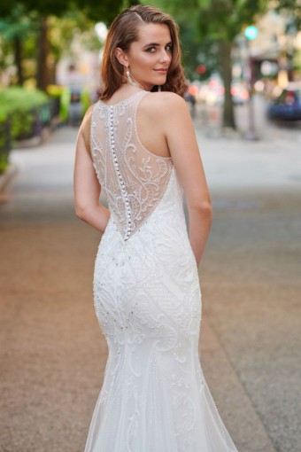 Elegant Beaded Tulle Fit and Flare Gown with Illusion Neck Style No. 120165 $2 thumbnail