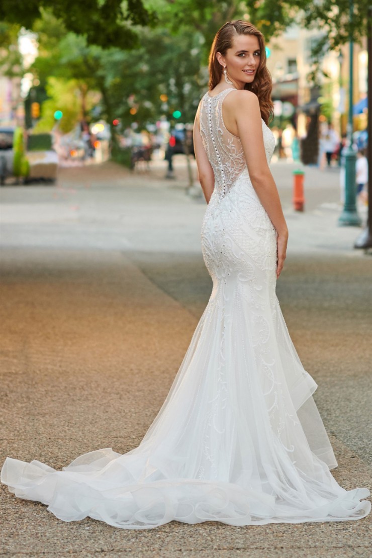 Elegant Beaded Tulle Fit and Flare Gown with Illusion Neck Style No. 120165 #$1 picture