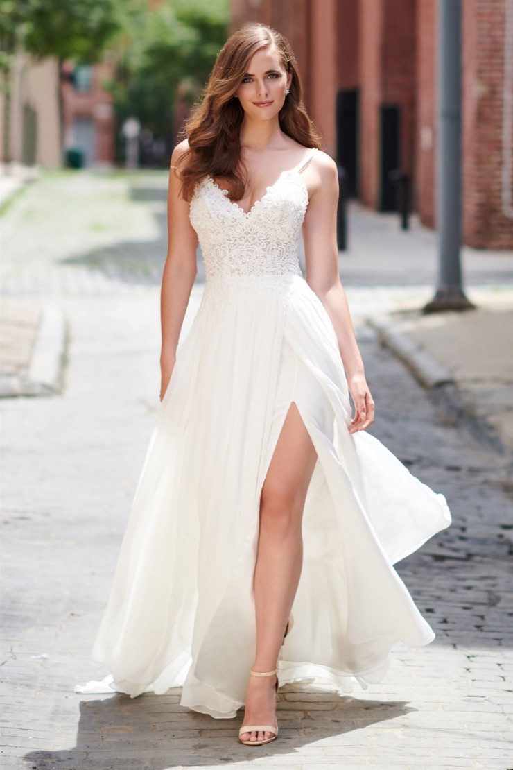 Breezy Lace and Chiffon A-line Gown Style No. 120175 Thumbnail Image